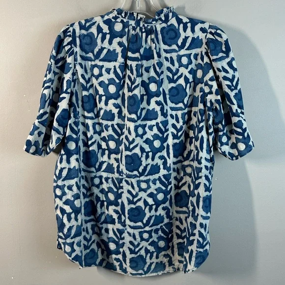 Apiece Apart Lumina Popover Batik Floral Indigo Hand Dyed Cotton Oversized SizeL - Picture 6 of 16